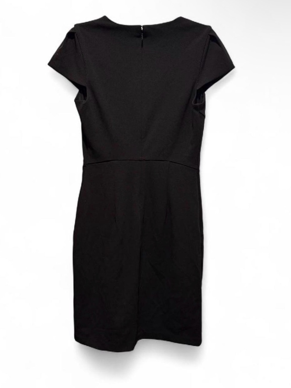 Express Black V-Neck Cap Sleeve Midi Sheath Dress - Picture 6 of 7